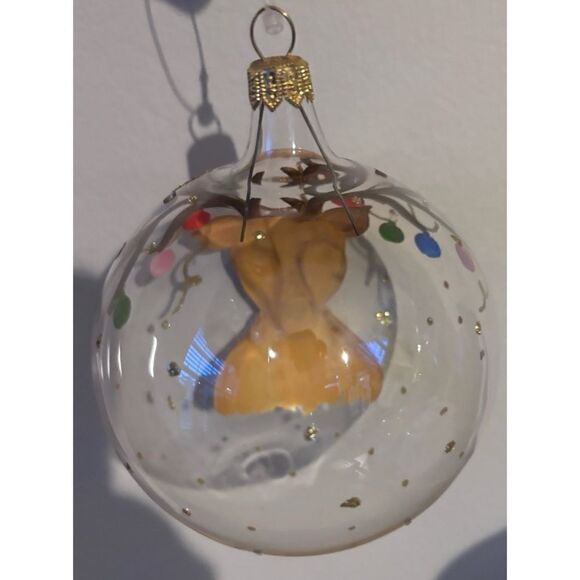 Trimsetter By Dillards Reindeer Garland Handcrafted Clear Glass Ornament Italy - Picture 6 of 7